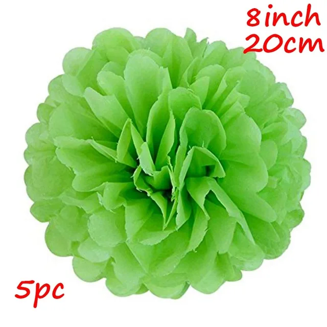 Paper flowers ball Зеленые пальмовые воздушные шары с листьями сафари джунгли вечерние Детские Девочки Мальчик с днем рождения Декор дети тропические динозавры Вечерние - Цвет: Paper flowers ball