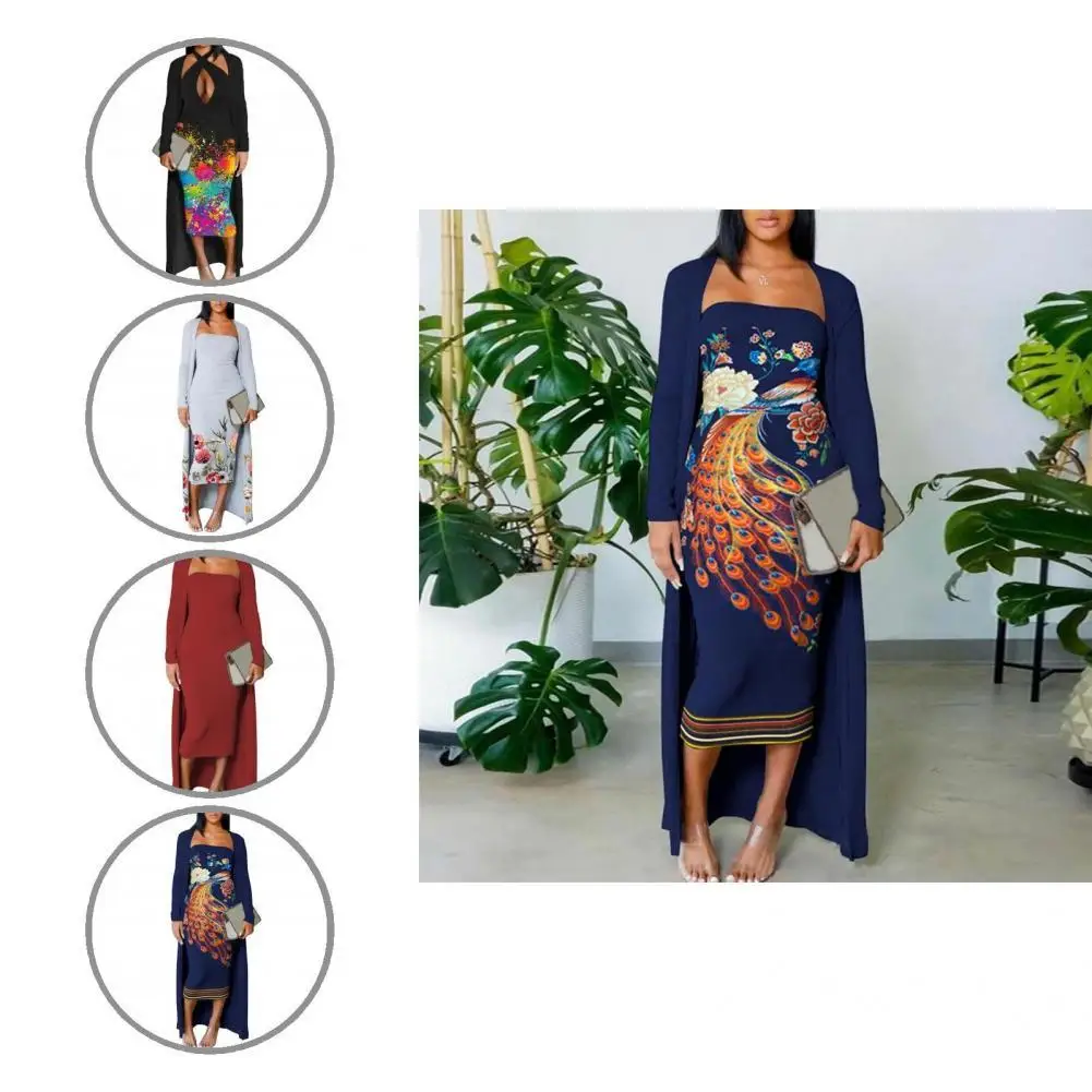 

Комплект женского платья, женский кардиган, топ, платье, Женский Стильный однотонный элегантный наряд