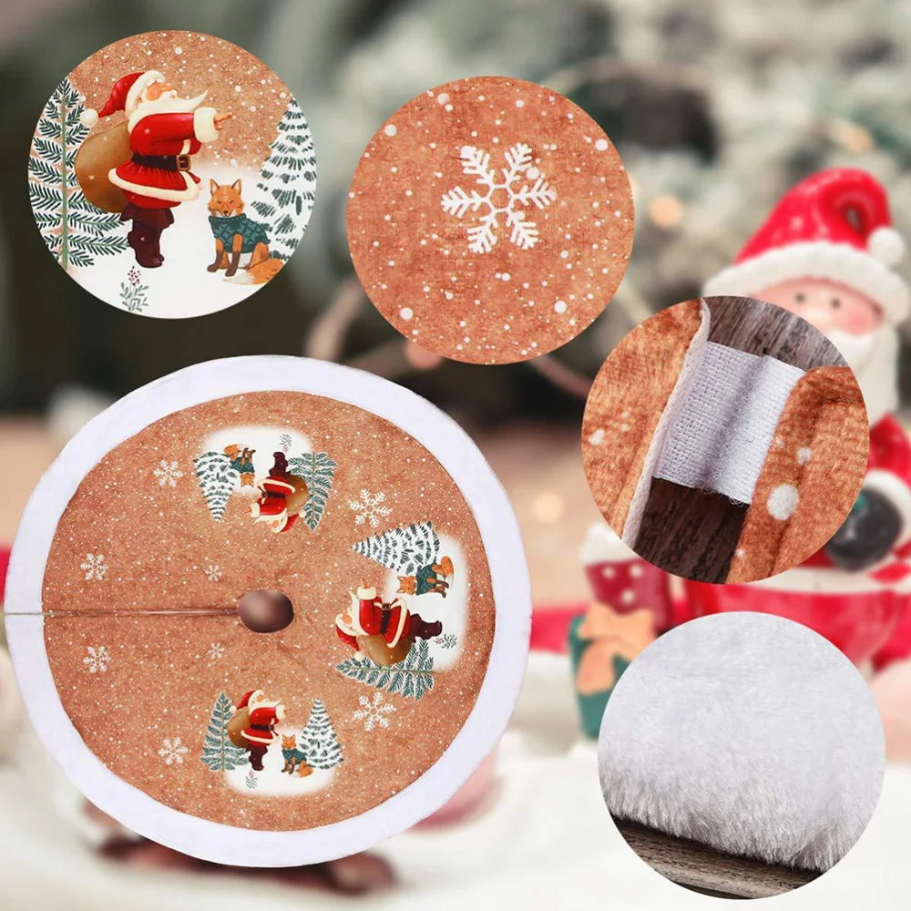 

Christmas Tree Skirt Lint Carpet Xmas Tree Bottom Cover Holiday Ornaments Home Decoration (Santa Claus)