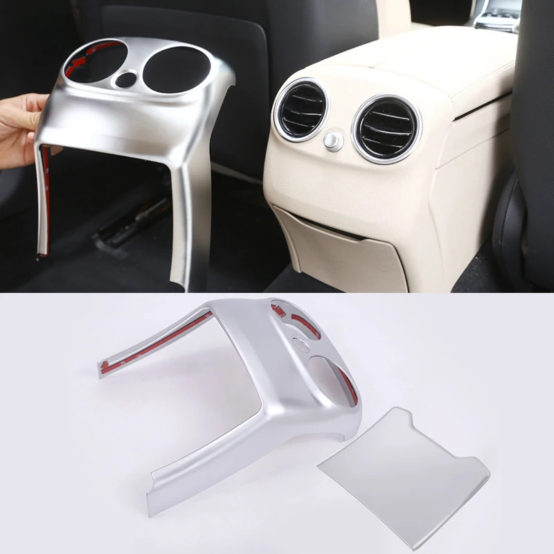 

Sticker For Mercedes Chrome Rear armrest box outlet decorative Trim Cover Sticker for Mercedes w205 c class c180 GLC Car Styling