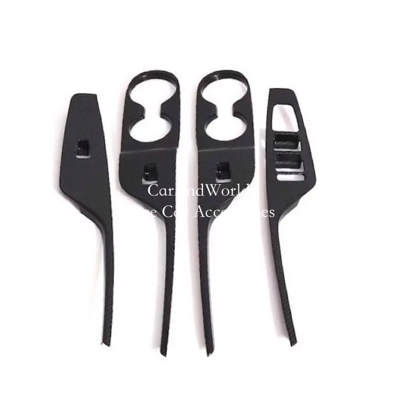 

For Hyundai Palisade 2019 2020 Carbon Fiber Door Armrest Window Lift Switch Cover Button Frame Trims Decoration Car Accessories