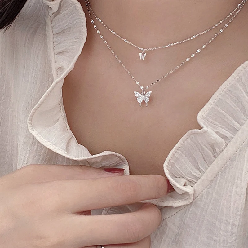 

Necklace For Women 2021 Fashion Simple Sparkling Clavicle Chain Temperament Flashing Diamond Pendant Jewelry Gift For Girlfriend