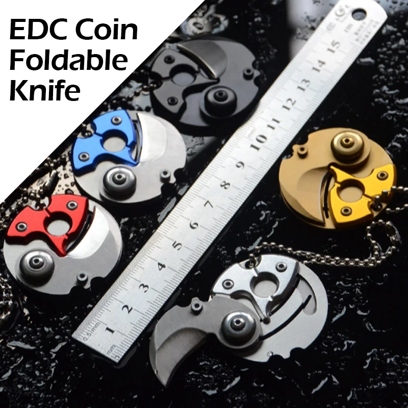 1 шт. EDC Карманный Брелок для монет, нож для походов, охоты, складной нож для самозащиты, мини-брелок для ключей для выживания, Многофункциональный тактический