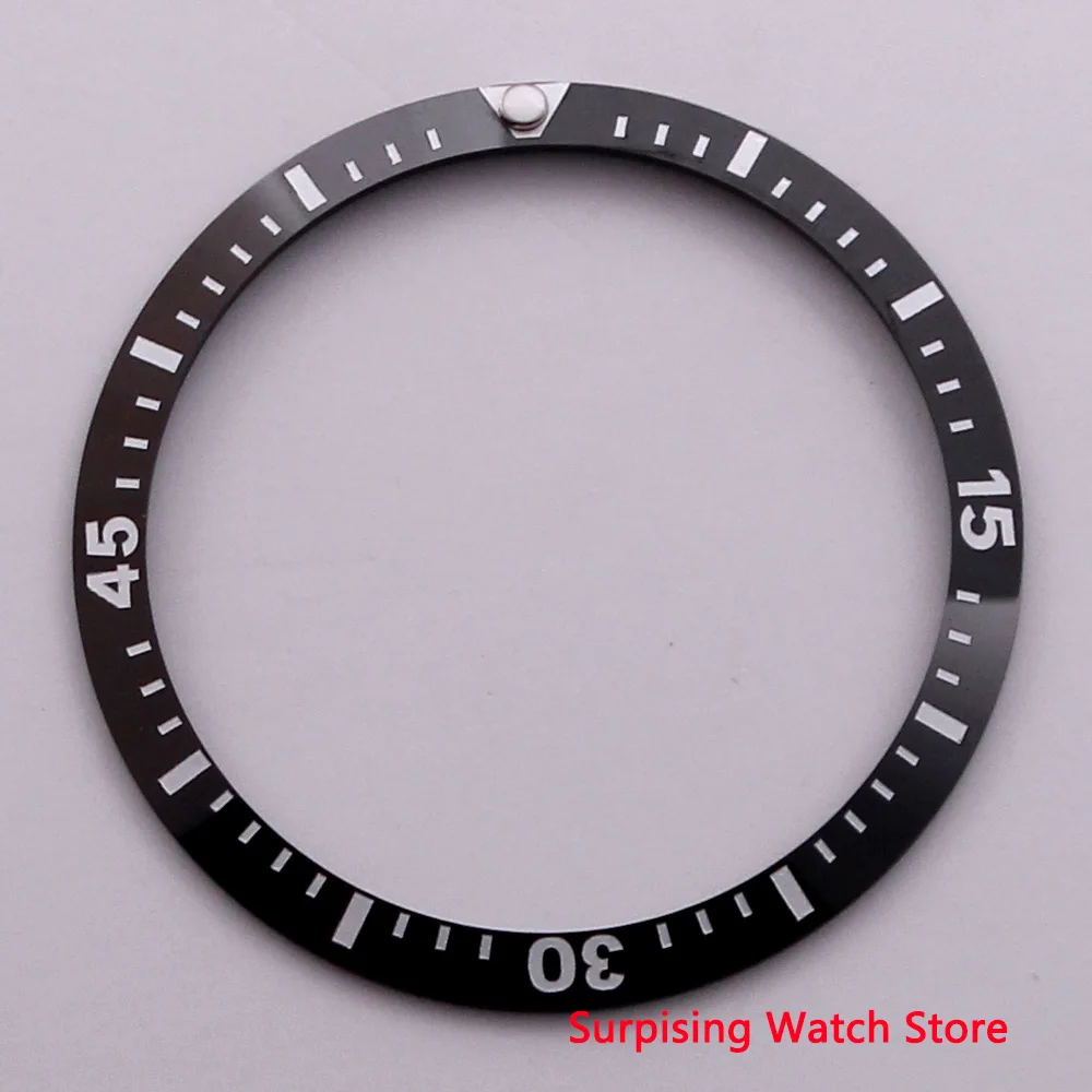 41 мм черные керамические Безель светящиеся в Горошек Белые Часы Marks Fit 44