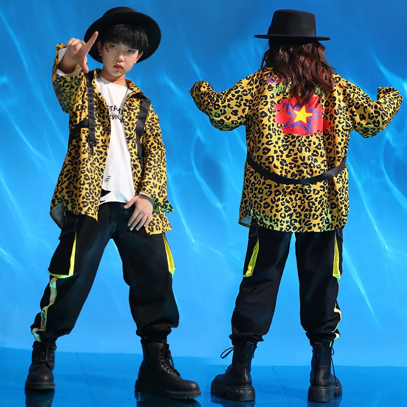 

Рубашка детская, в стиле хип-хоп, с леопардовым принтом