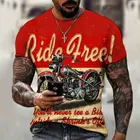 Футболка мужская оверсайз свободного кроя, модная тенниска с 3D принтом, повседневная майка с прострочкой, лето