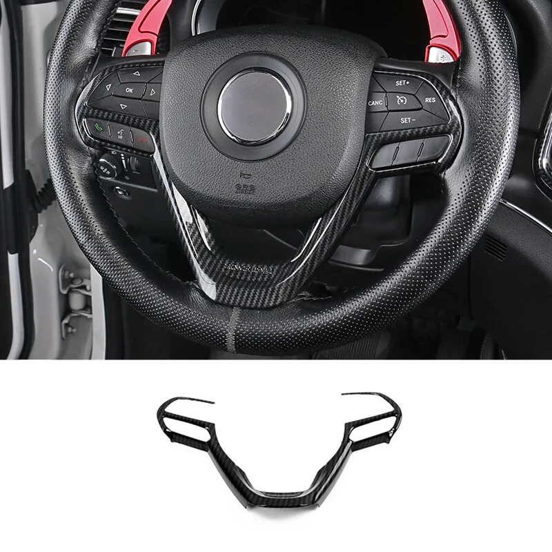 

For Jeep Grand Cherokee 2014 -2017 ABS Carbon Fibre Car Steering Wheel Button Frame Cover Trim Shell Auto Styling Accessories