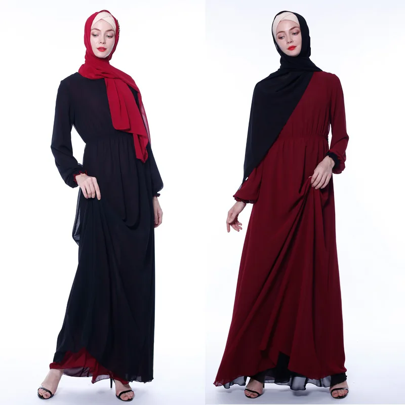 Высококачественное мусульманское платье женские однотонные платья Jilbab Abaya
