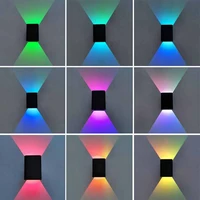 art deco modern wall led light up down indoor lighting aluminum wall sconce rgb led wall lights with remote control wandlamp