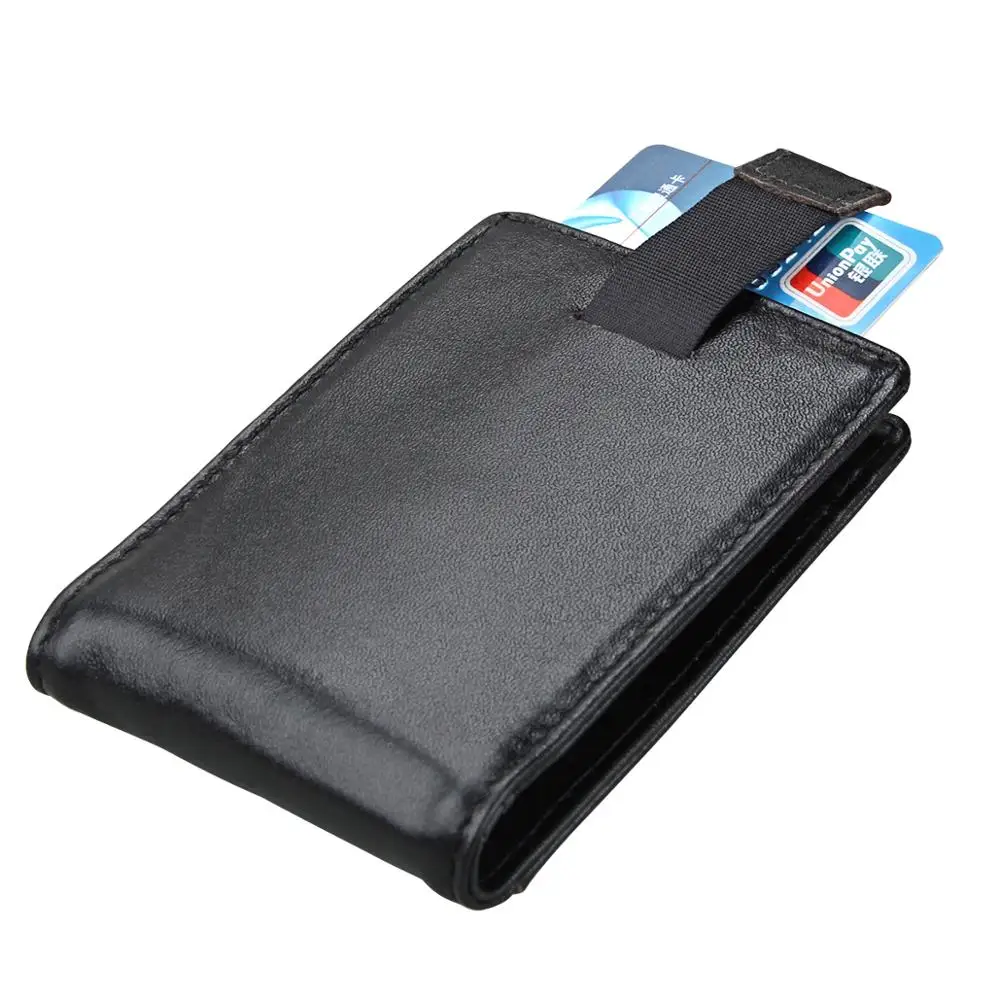 Зажим для денег мужчин и женщин роскошный натуральная кожа RFID Блокировка