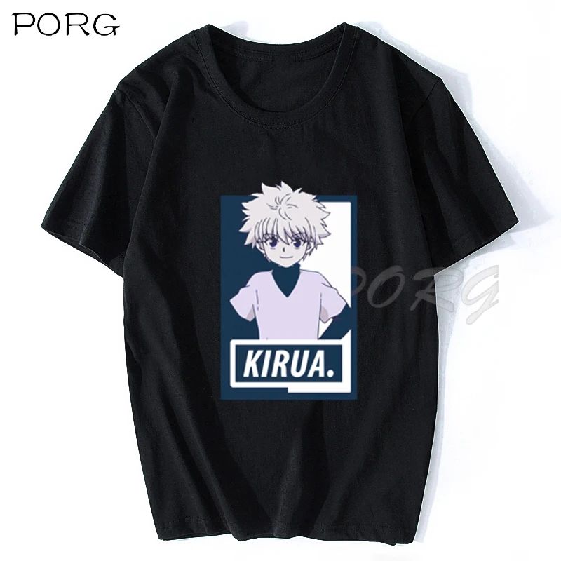 Классические комиксные футболки Hunter X Killua Zoldyck Baka с круглым вырезом и коротким