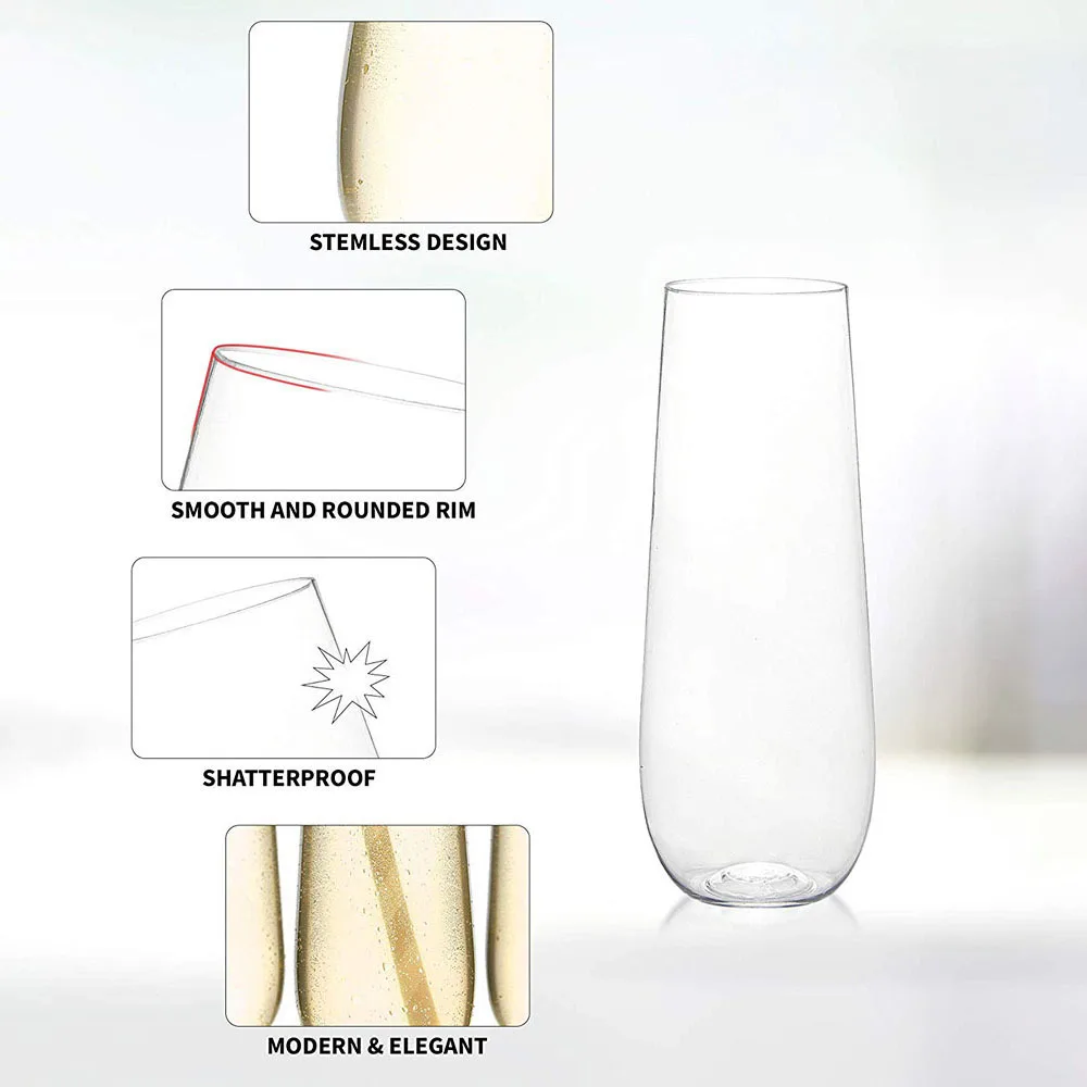 Чашка для шампанского пластиковая простая форма прочные очки аксессуар питья