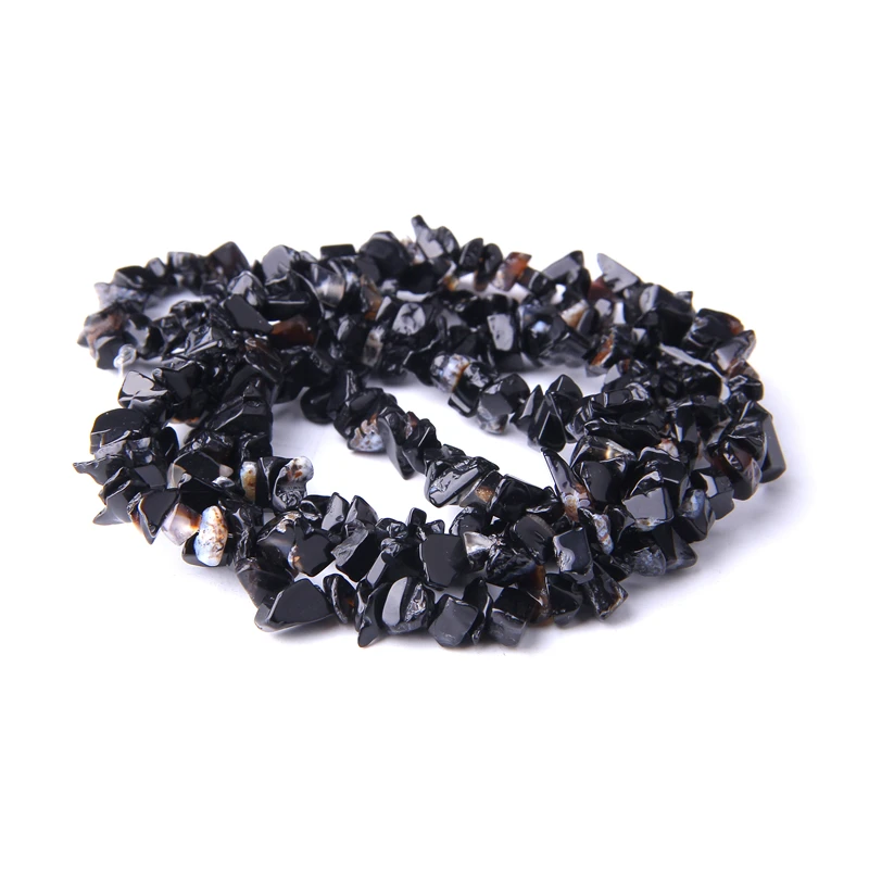 black agate Бусины из натуральных зеленых малахитовых фишек, 5-8 мм, неправильные бусины из гравия, маленькие кусочки, Самородок, драгоценные камни, бусины для изготовления браслетов, подарок - Цвет: black agate