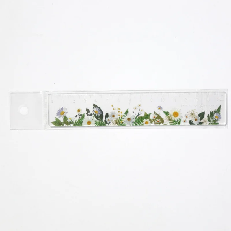 

Flower Acrylic Ruler Creative Simple Wind Plant Manual School Supplies Collage Material Math Cute School Office Stationery