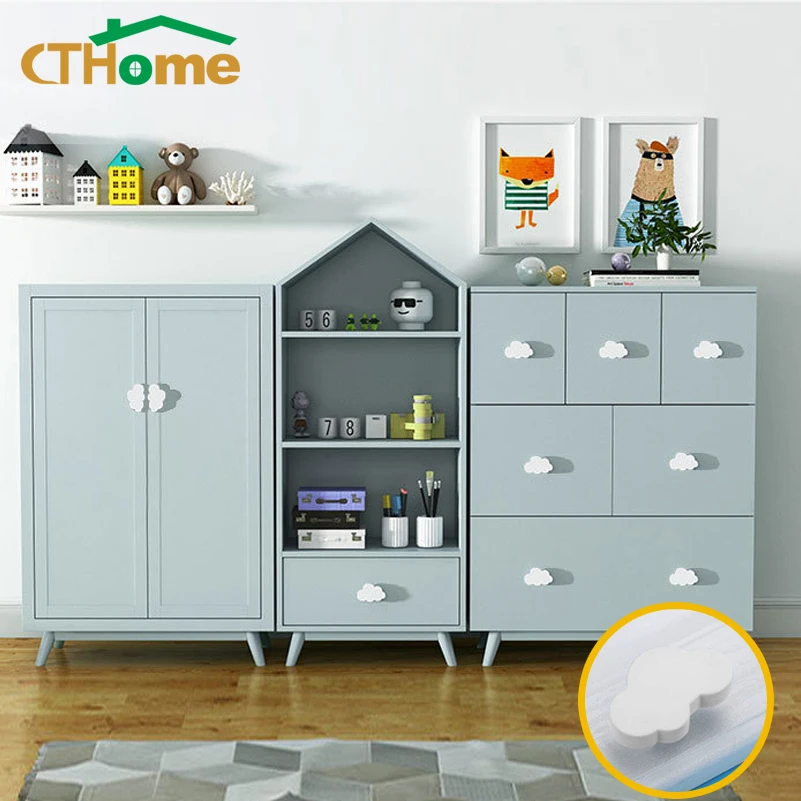 Ctome детские резиновые дверные ручки Луна Звезда мультфильм мебель ПВХ облако