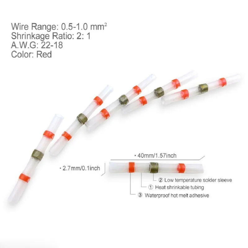 

4 Sizes Heat Shrink Connectors Wire 100Pcs Set Terminal Transparent Useful