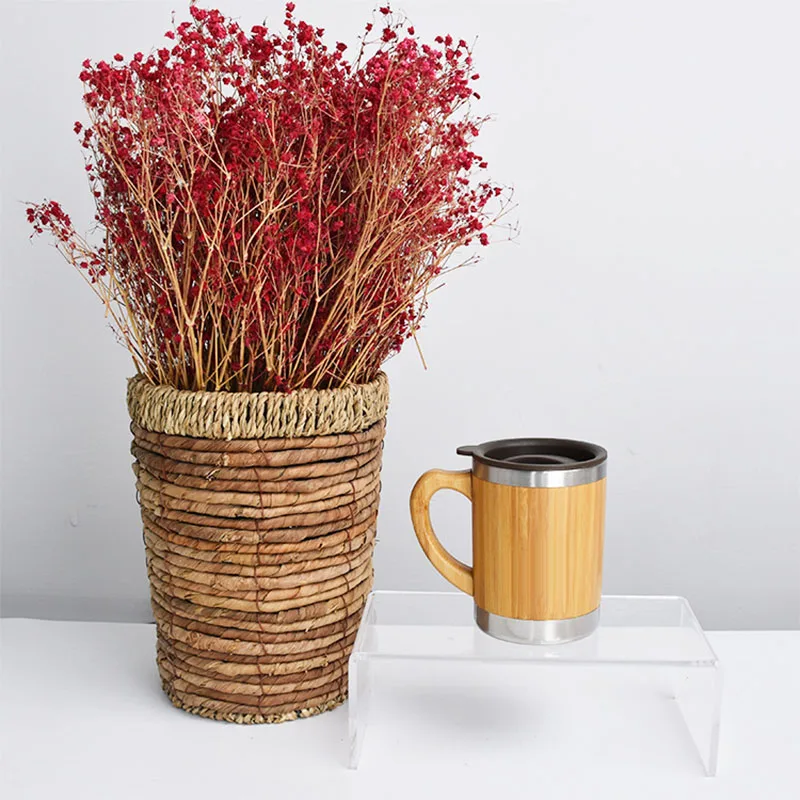 Кружка из натурального бамбука с вкладышем нержавеющей стали чашка для питья