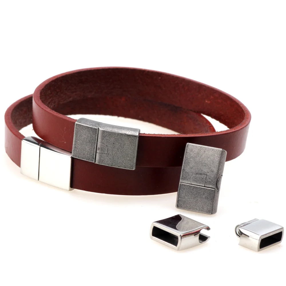 Магнитные застежки из нержавеющей стали отверстие 10*3 мм 2 комплекта кожаный шнур