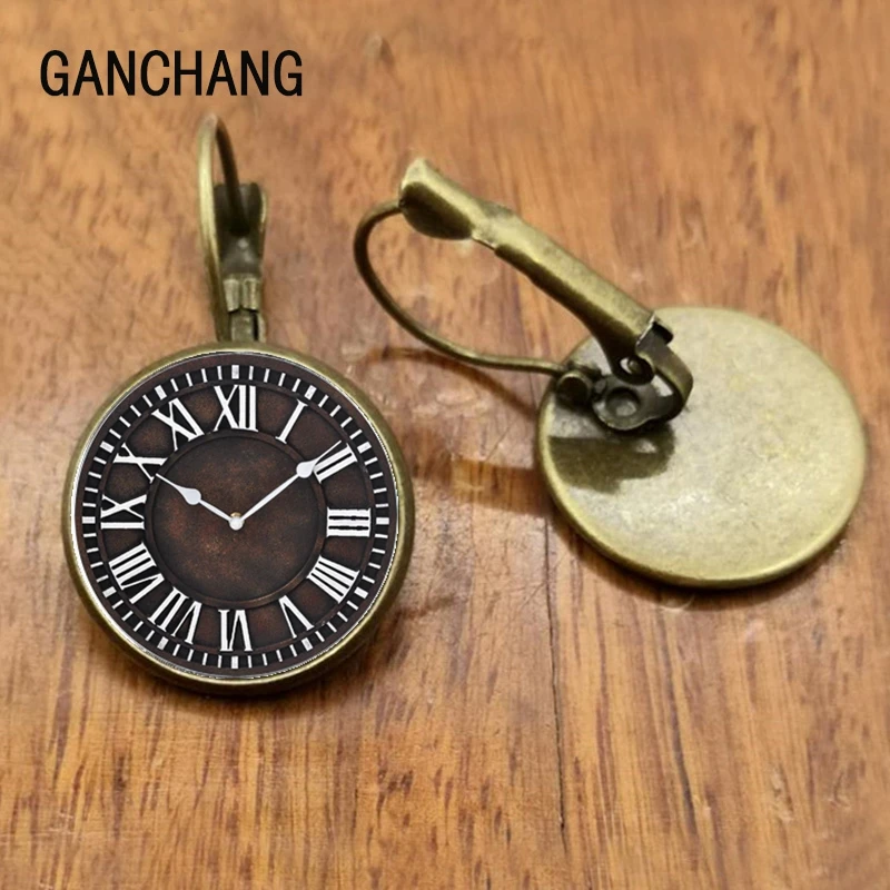 Железный серьги в виде часов стены часы подарки Винтаж времени Частный заказ