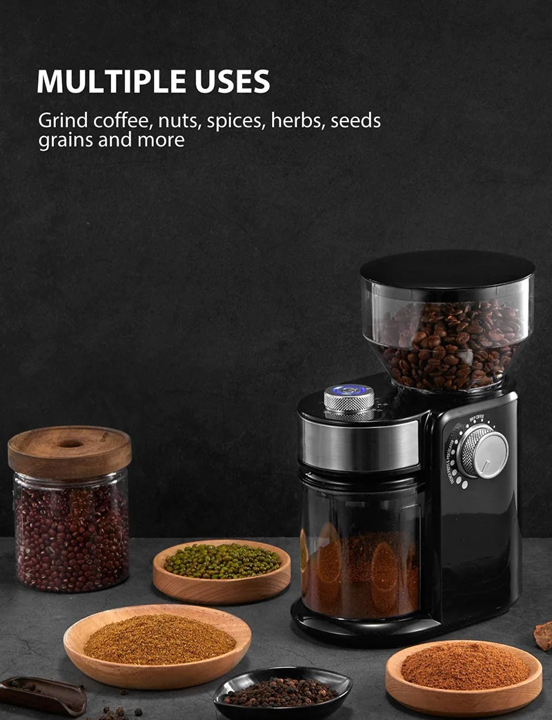 Кофемашина кофемолка с 18 настройками помола капельный кофе французский пресс и