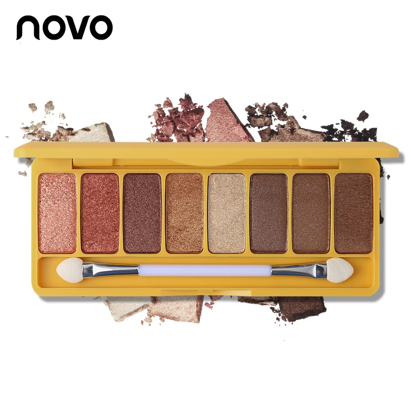 NOVO брендовая косметика для глаз шелковая горка 8 цветов тени век Мини Мерцающие