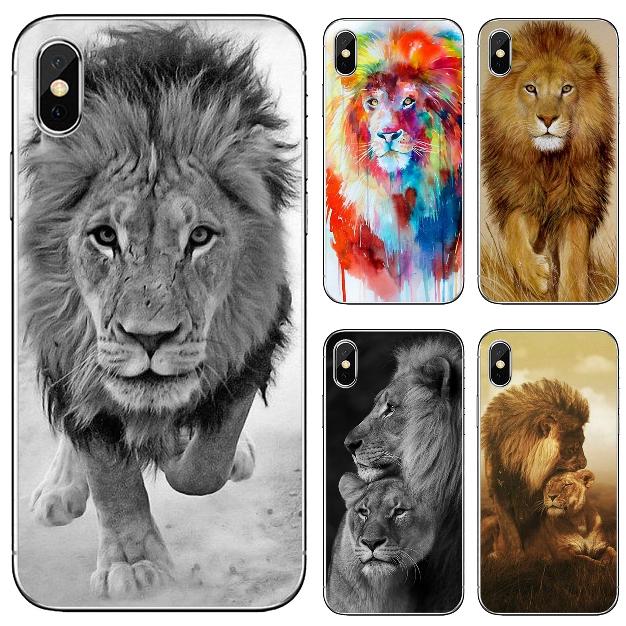 Мягкий ТПУ чехол для телефона с изображением Льва короля и золотистых животных