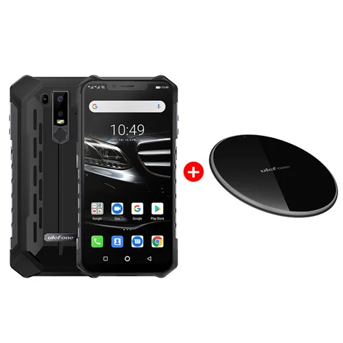 Ulefone Armor 6E IP68 водонепроницаемый мобильный телефон Helio P70 4 Гб+ 64 Гб 6," Беспроводное зарядное устройство 5000 мАч Android 9,0 смартфон NFC - Цвет: Black Add Charger