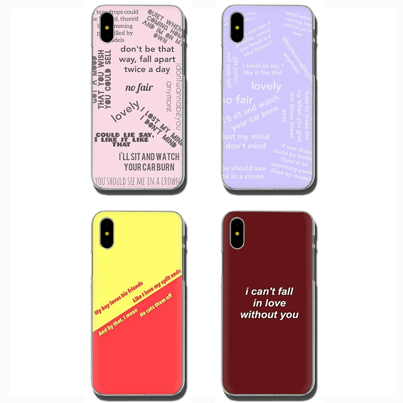 Song Lyrics Billie Eilish эстетический Жесткий Чехол Для Телефона iPhone 5 5S 5C SE 6 6s 7 8 plus X XR XS