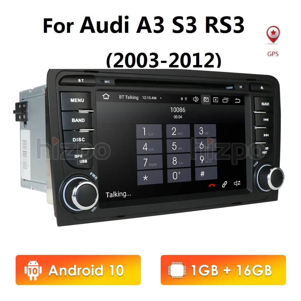 2 Din Android 10 0 автомобильный DVD GPS навигатор автомобильное радио стерео для AUDI A3 S3 RS3