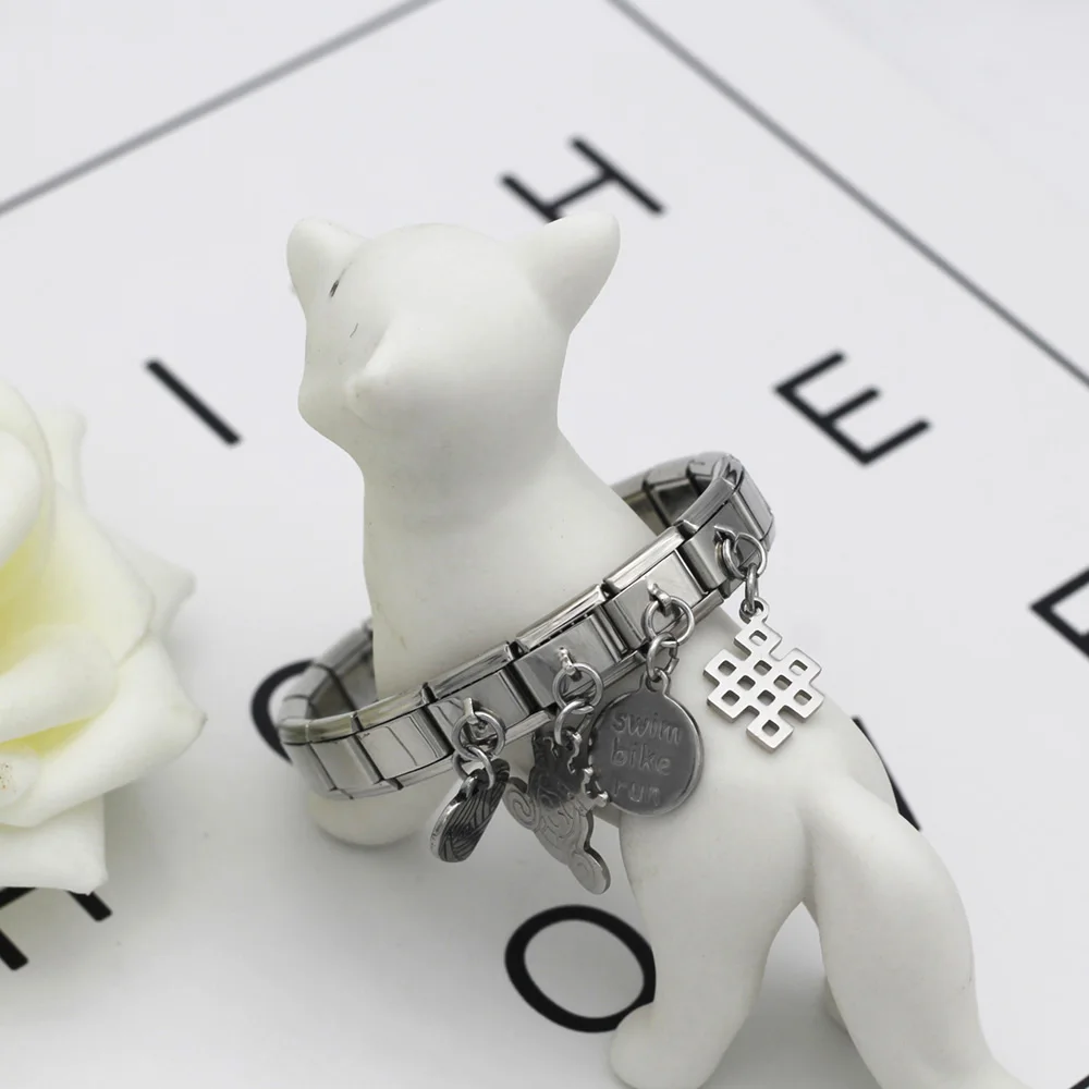 Оригинальный браслет 9 мм Hapiship из нержавеющей стали с подвеской в виде маргариток