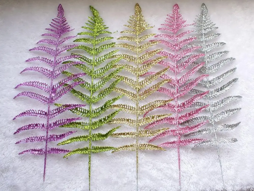 5 piezas Navidad simulación planta oro polvo hojas As rbol de Decoration accessorios Diy fiesta decoracios | Дом и сад