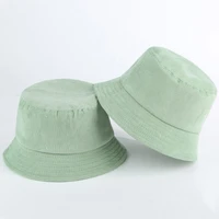 blank corduroy bucket hat for women spring autumn plain men panama outdoor hiking beach fishing cap sunscreen female sunhat bob