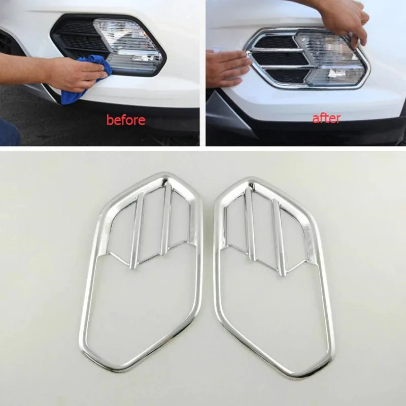 

2pcs/set Car Front Fog Light Cover Molding Exterior Trim Accessories For Ford Kuga / Escape 2017 2018