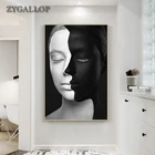 Абстрактная портретная картина женщины черно-белое лицо Холст Плакаты и принты современные настенные картины для декора гостиной