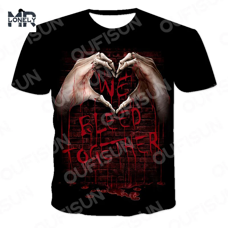

Summer Men'S T-Shirt Casual Round Neck Short-Sleeved Tshirt Devil Skull Fashion Trendy Skull 3D T Shirt Male Fashion Men Tops