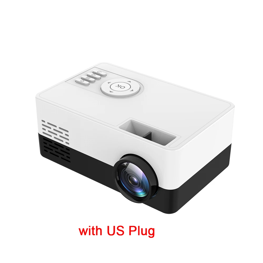 White with US Plug 1080P Full-HD мини-проектор светодиодный J15 проектор 1920*1080P домашний кинотеатр ручной кинопроектор - Цвет: White with US Plug