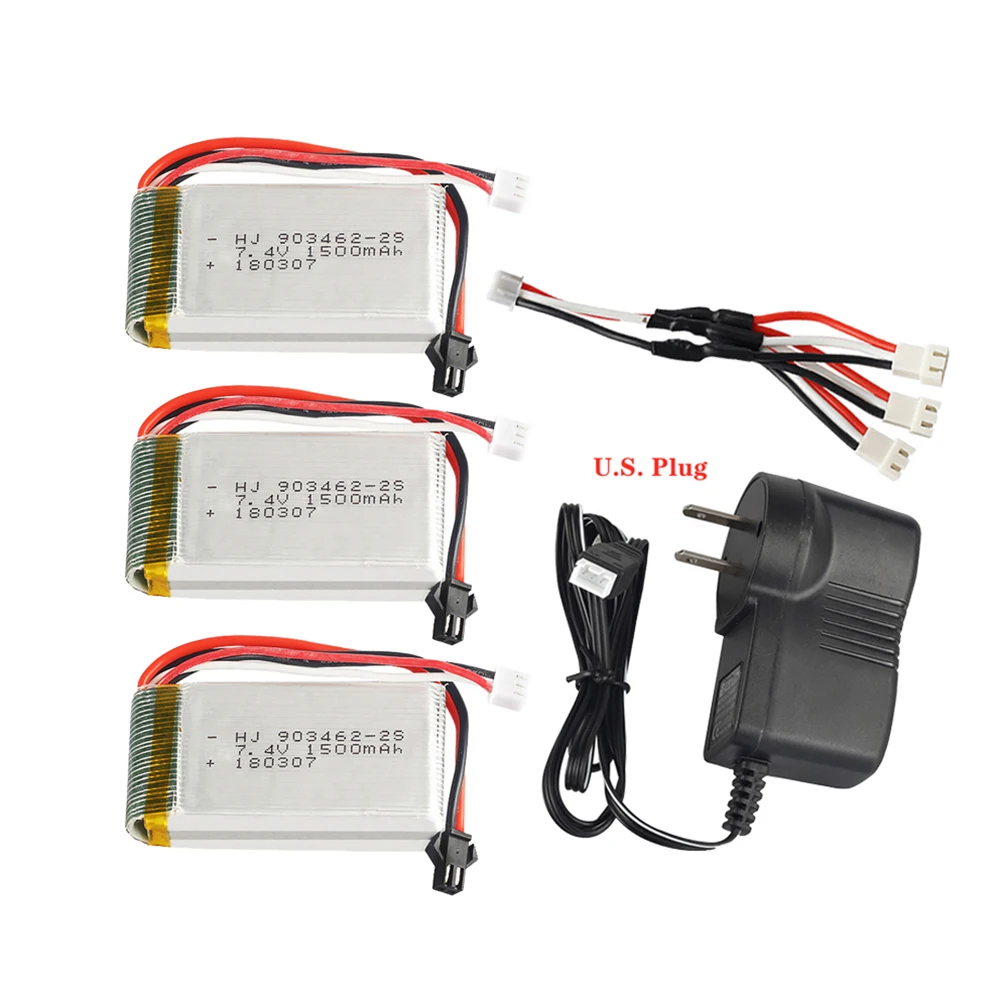 3 шт., литий-полимерные аккумуляторы 7,4 В 1500 мАч + зарядное устройство для Wltoys V913 L959 L969 L979 L202 K959 TY923 HJ816 HJ817