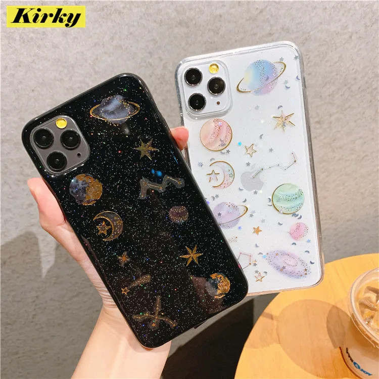

New Luxury Powder Bling Glitter Star Phone Case For iPhone 12 11 Pro Max For iphone XS Max XR X SE 8 7 Plus Clear TPU Soft Cover