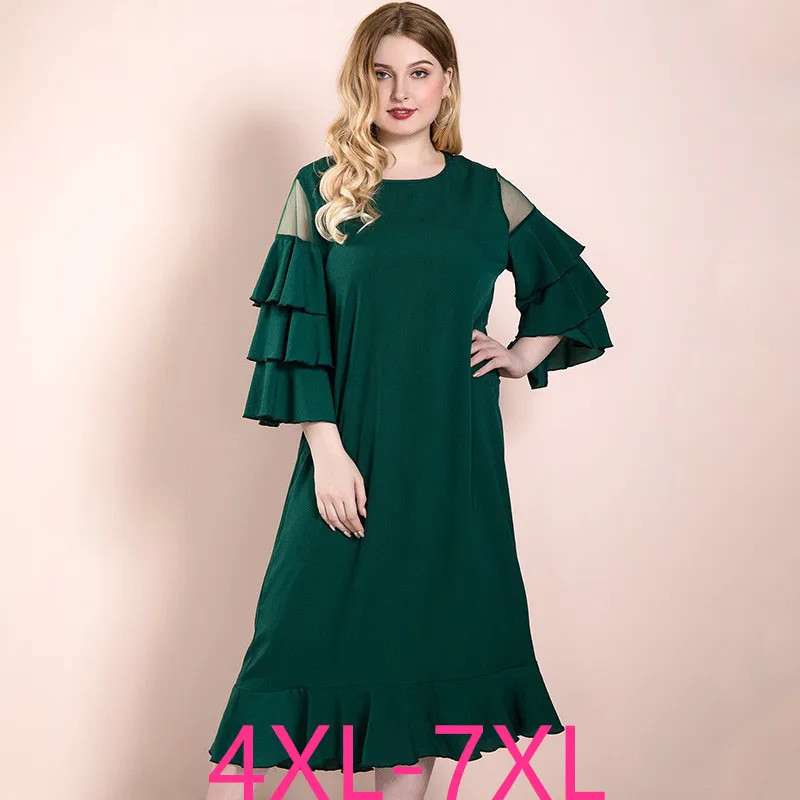 Женское летнее длинное платье большого размера плюс свободное Повседневное с