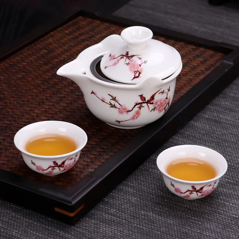 

Anti-scalding Kung Fu Teapot Tea Bowl Hand-held Pot Blue and white Porcelain