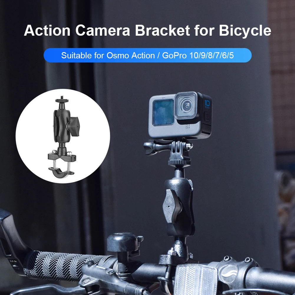 

EWB8593 Bicycle Clamp Handlebar Holder Stand Adapter for Gopro 10 9 Action Camera Damping Holder Mount Accessories