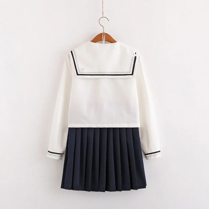 Японская Униформа JK для девочек 3 шт. белый топ + комплект с плиссированной юбкой