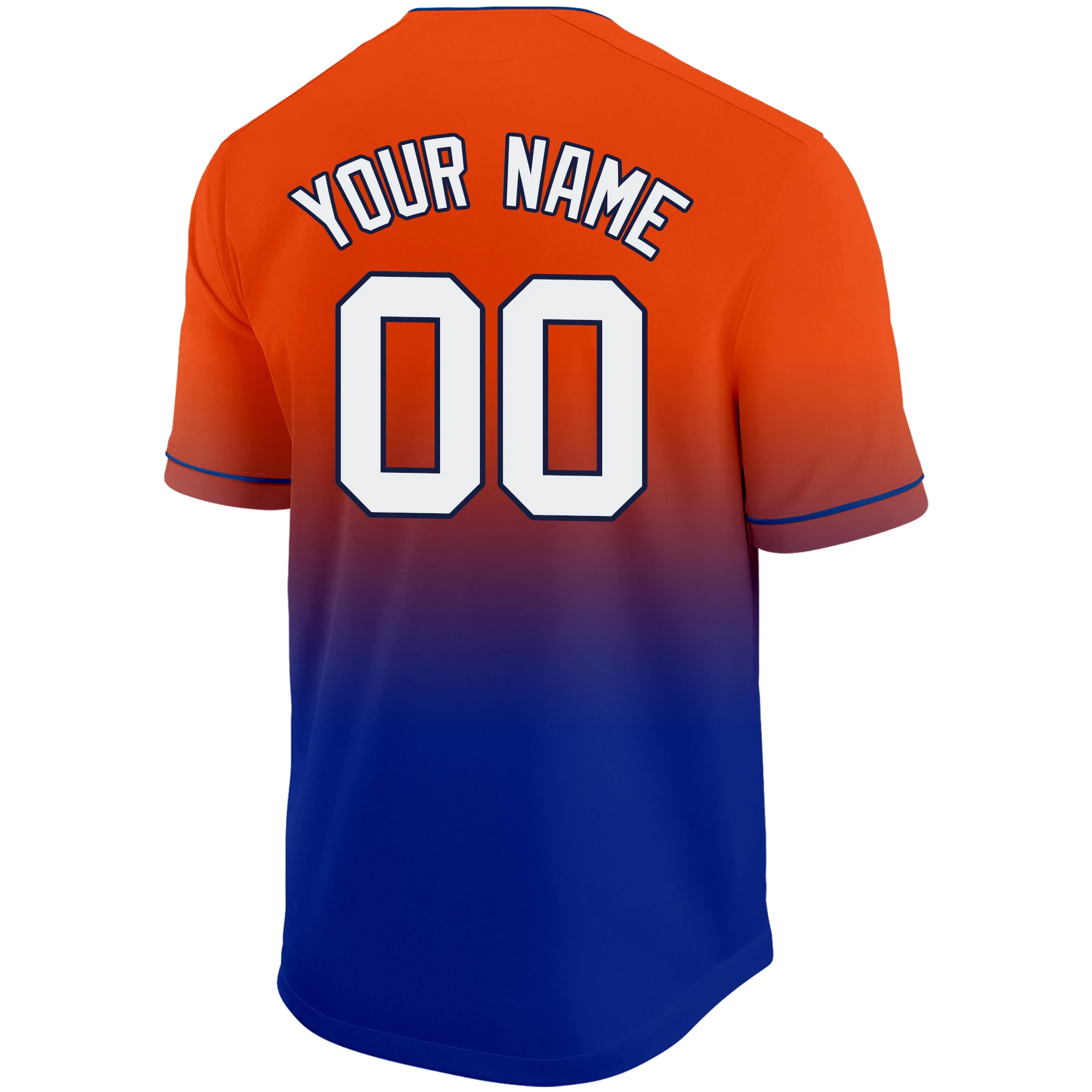 Custom Baseball Jersey Short-Sleeve Cardigan Softball Sport Shirt  Gradient Color Printed Design Team Name/Number For Men/Kid