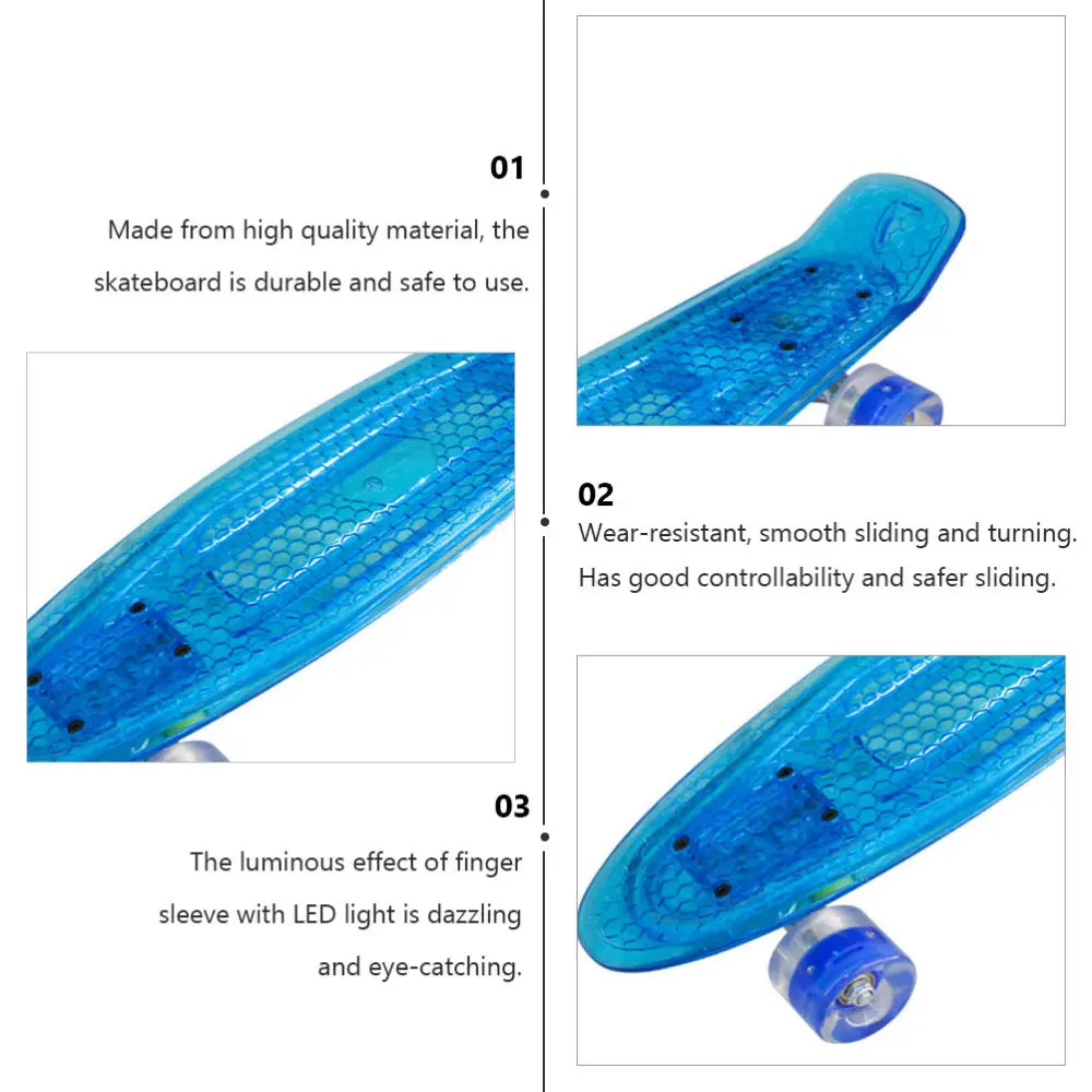 

22 Inches Fish Skateboard Fish Board Four-wheel Scooter Random Color Wheel