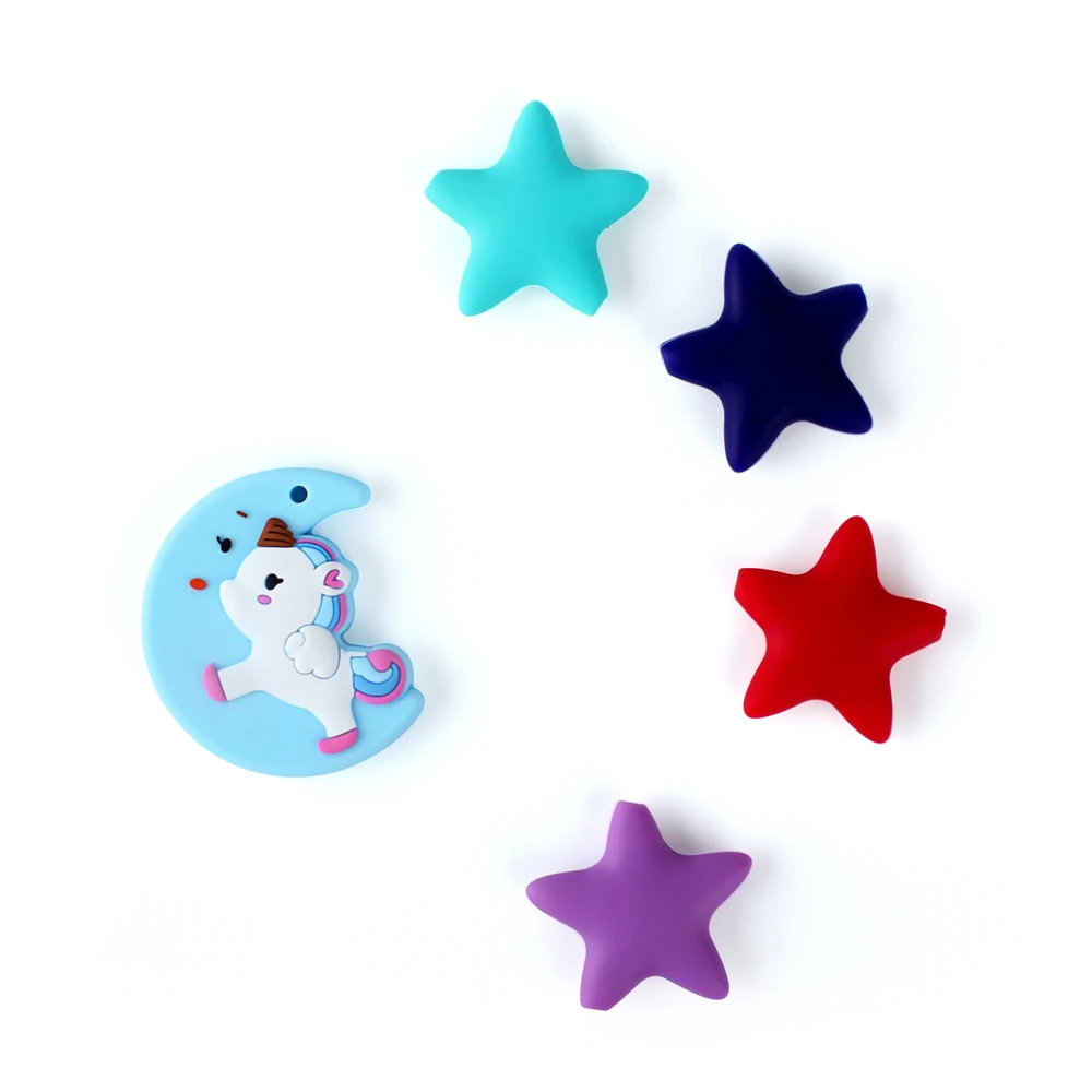 Keep & расти 3 шт. Moon Единорог силиконовый Прорезыватель для зубов в форме звезды
