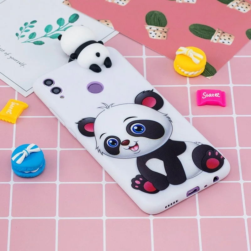 Для Honor 8X чехол 3D игрушки панда кошка мультфильм для силиконовый Футляр телефона