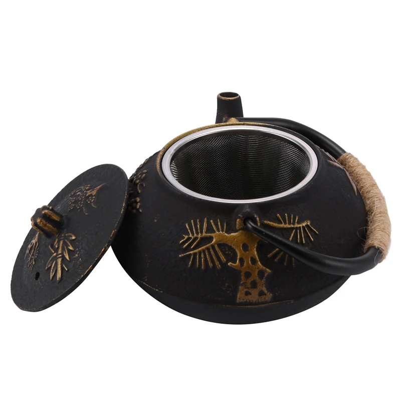 

Japanese Cast Iron Teapot Kettle with Stainless Steel Infuser / Strainer , Plum Blossom 30 Ounce ( 900 ml )
