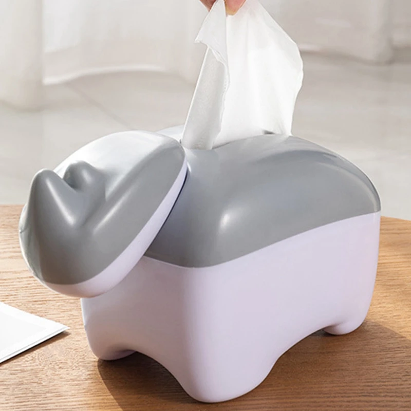 

Creative Two-In-One Toothpick Box Tissue Box Multifunctional Cartoon Rhino Tissue Box Desktop Tissue Storage Box