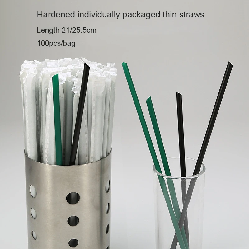 100 шт. удлиненные тонкие трубочки для молока и чая | Дом сад