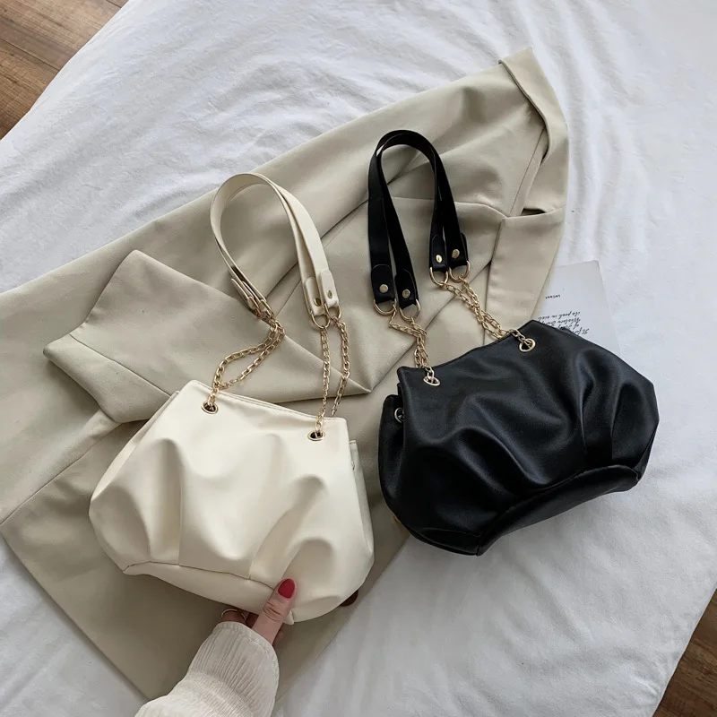 

Women's Bag 2021 New Commuter Chain Small Bucket Bag Crossbody Shoulder Bags For Women Cloud Textured
